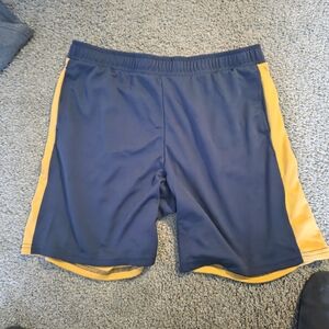 All in Motion Men's Blue and Gold Athletic Shorts